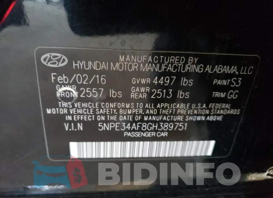 5NPE34AF8GH389751 Photo# 12