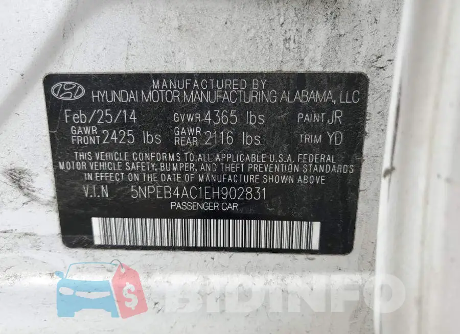 5NPEB4AC1EH902831 Photo# 12
