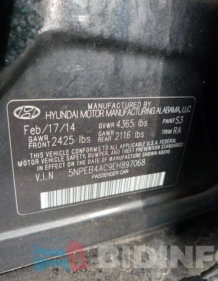 5NPEB4AC9EH897068 Photo# 13