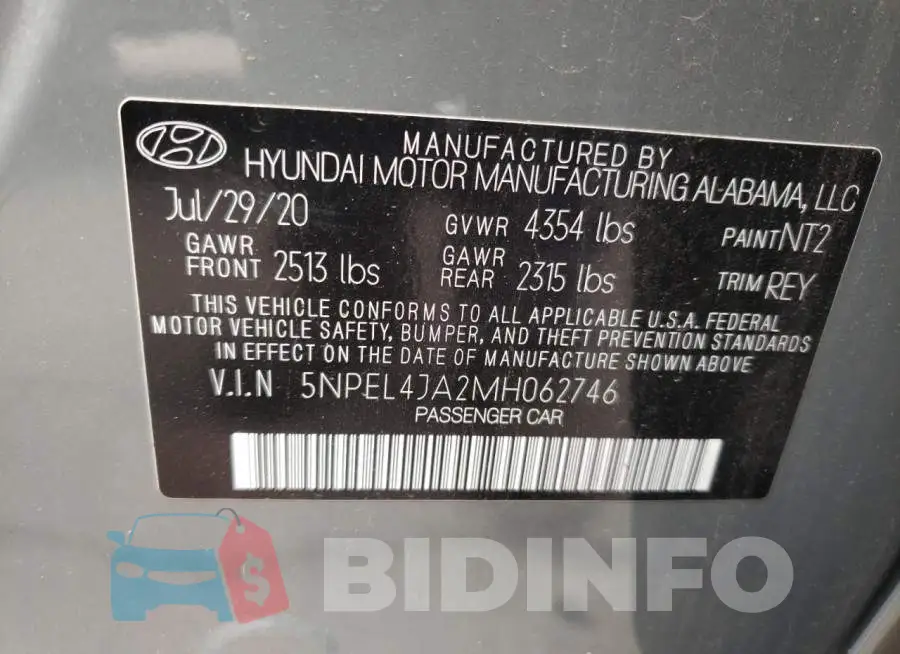 5NPEL4JA2MH062746 Photo# 13