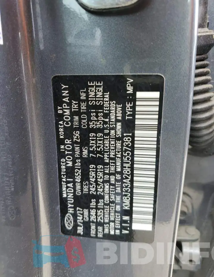 KM8J33A28HU557381 Photo# 12