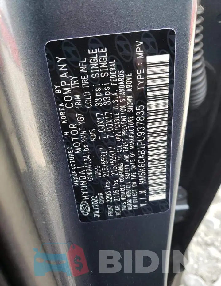KM8K6CAB1PU937835 Photo# 12