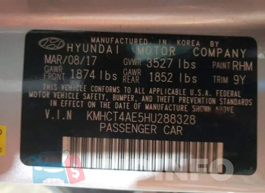 KMHCT4AE5HU288328 Photo# 12