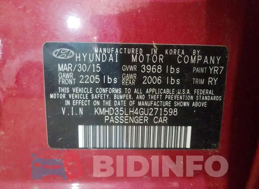 KMHD35LH4GU271598 Photo# 10