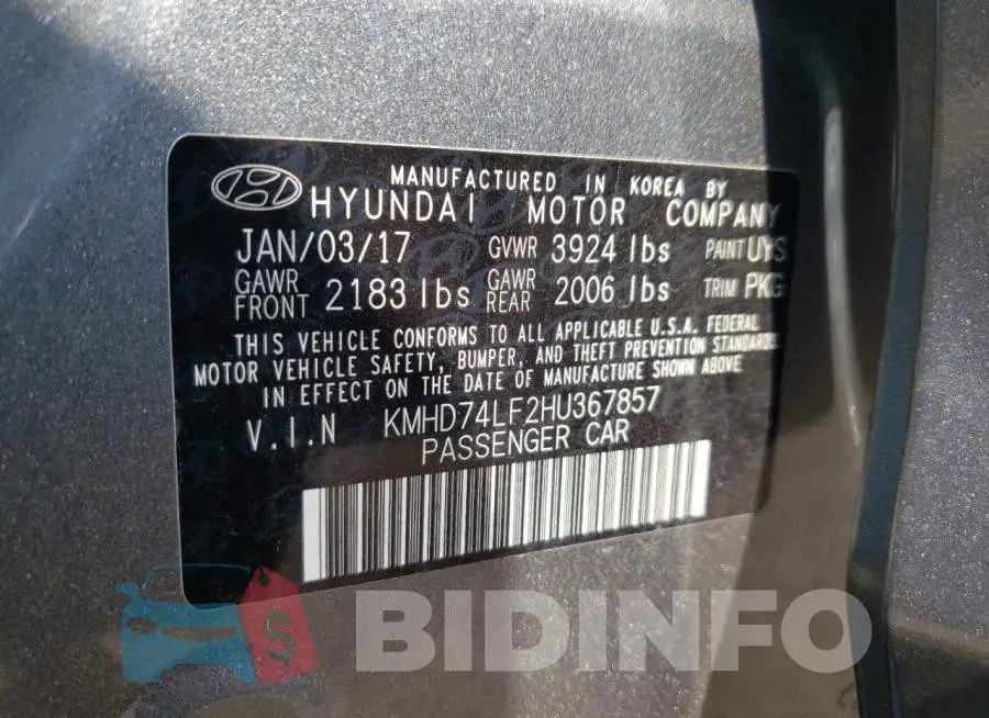 KMHD74LF2HU367857 Photo# 13