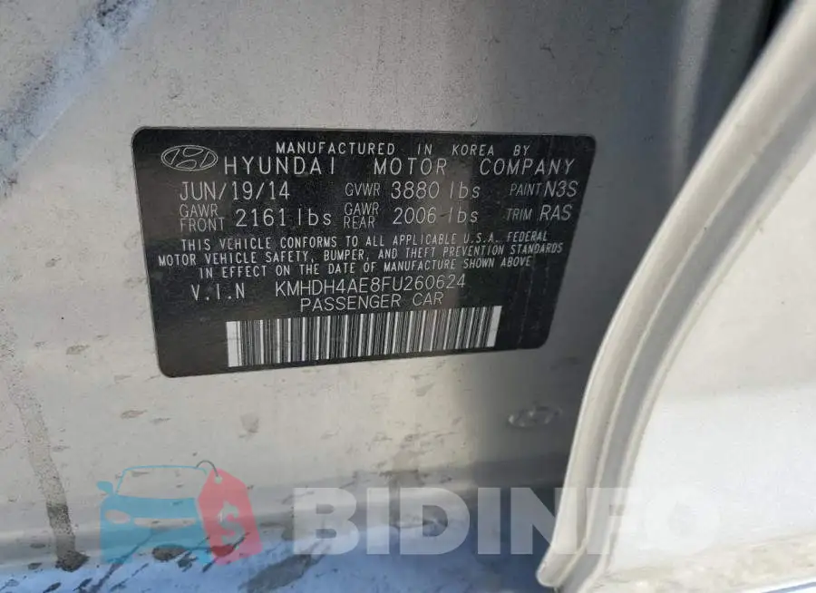 KMHDH4AE8FU260624 Photo# 12