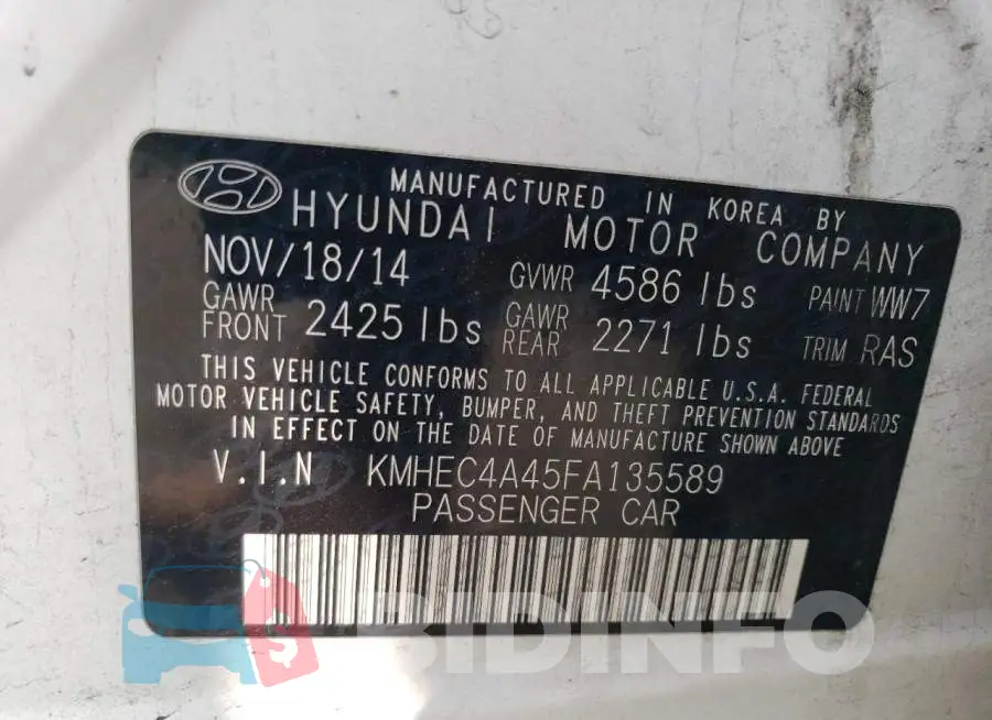 KMHEC4A45FA135589 Photo# 12