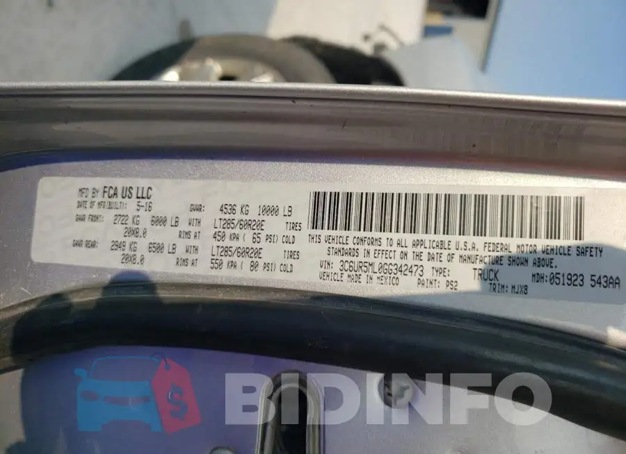 3C6UR5ML0GG342473 Photo# 12