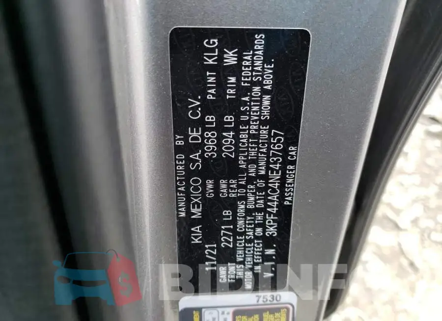 3KPF44AC4NE437657 Photo# 12