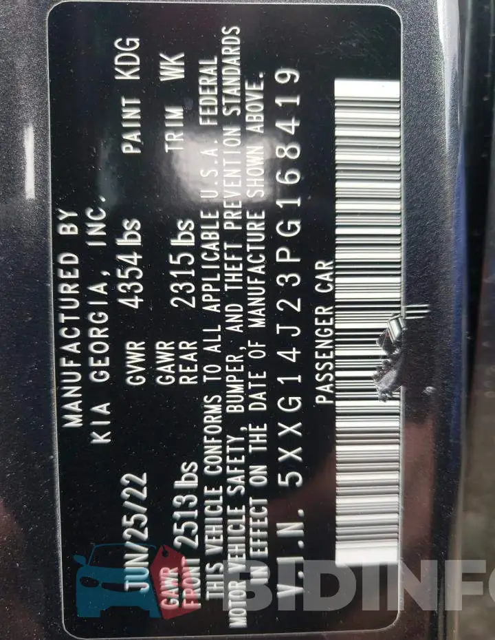 5XXG14J23PG168419 Photo# 12