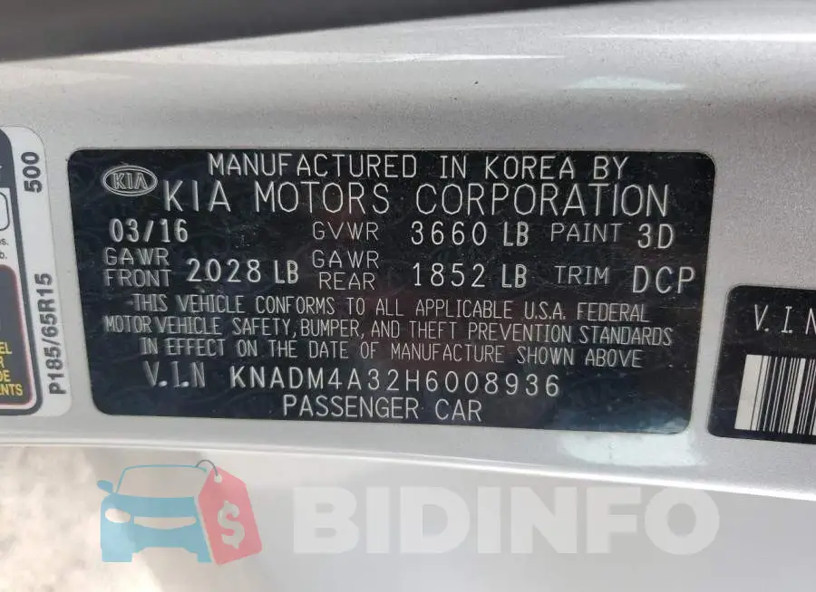 KNADM4A32H6008936 Photo# 12