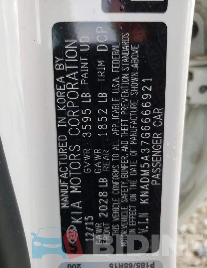 KNADM5A37G6666921 Photo# 12