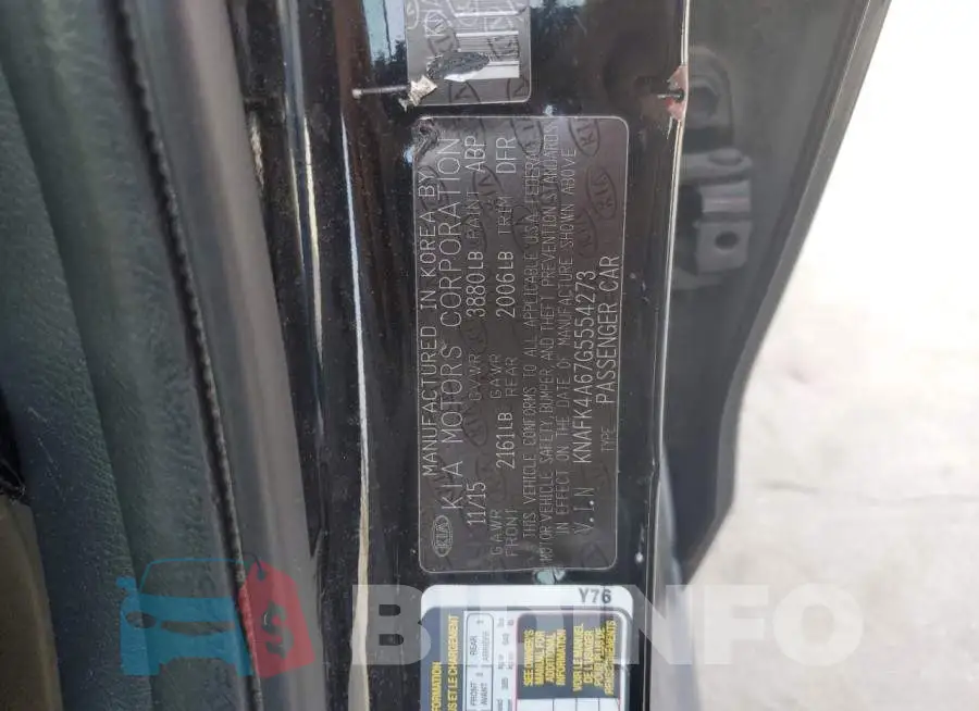 KNAFK4A67G5554273 Photo# 12