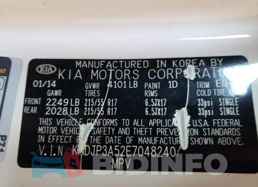 KNDJP3A52E7048240 Photo# 13