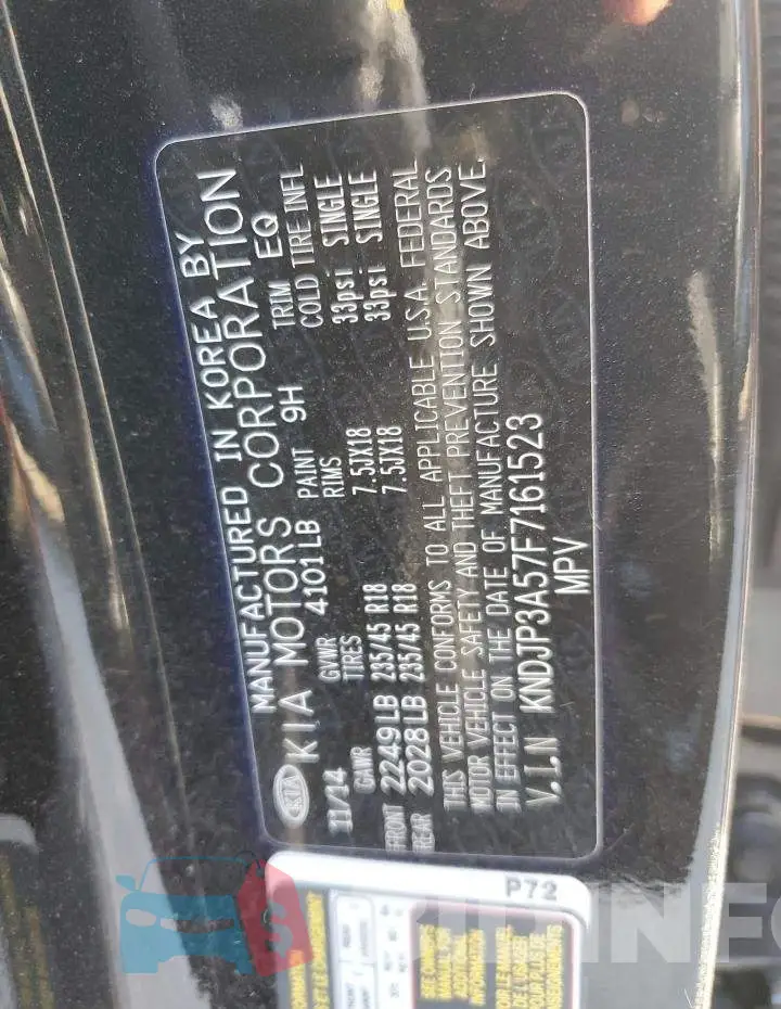 KNDJP3A57F7161523 Photo# 12