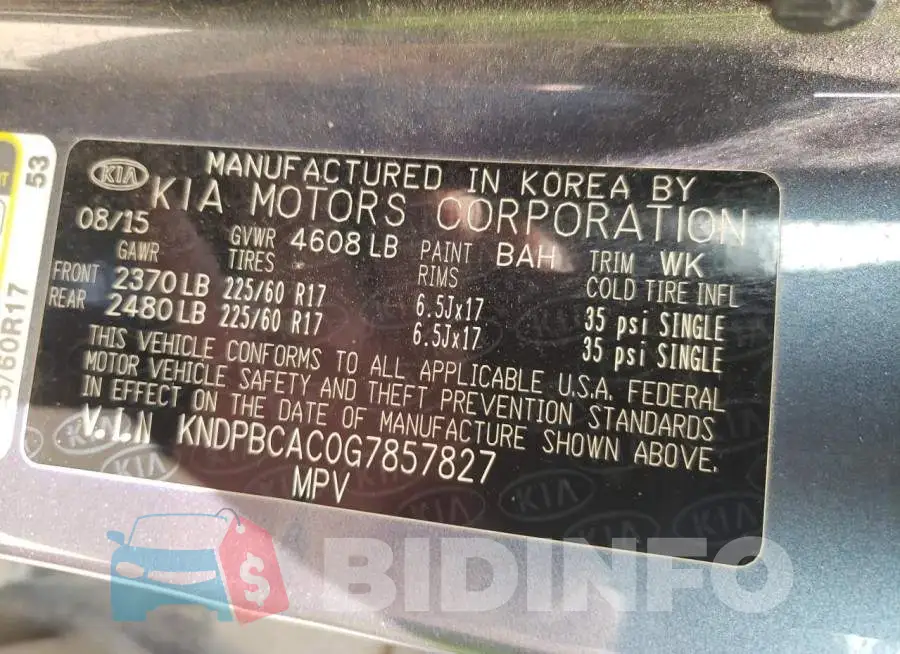 KNDPBCAC0G7857827 Photo# 12