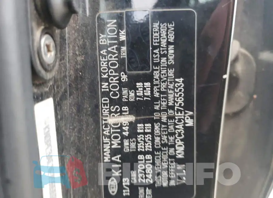 KNDPC3AC1E7565534 Photo# 12