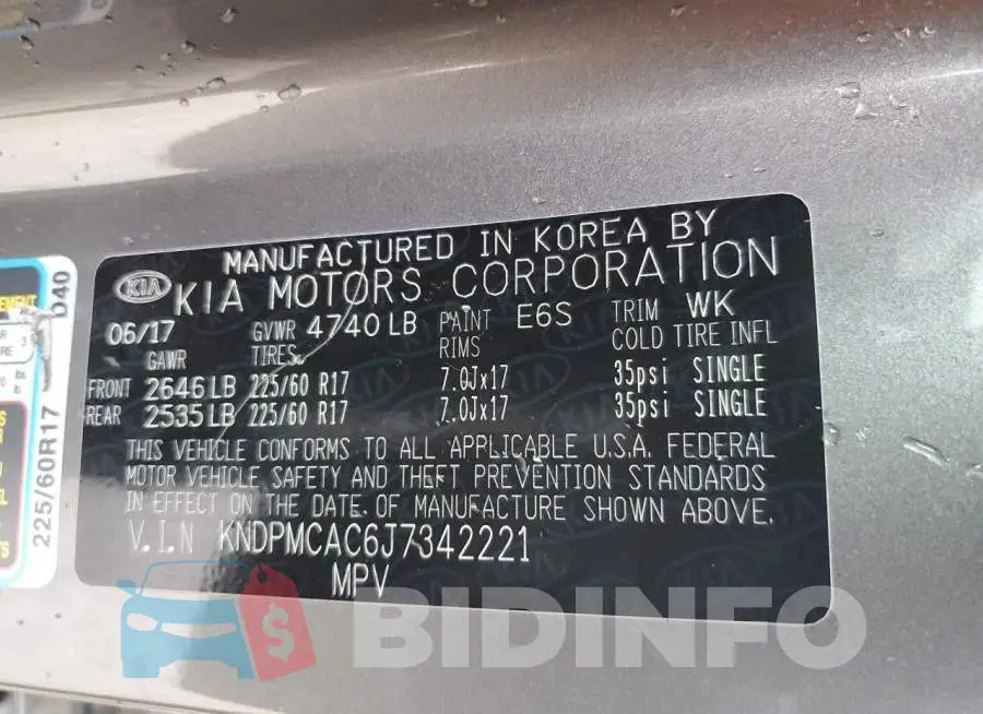 KNDPMCAC6J7342221 Photo# 13