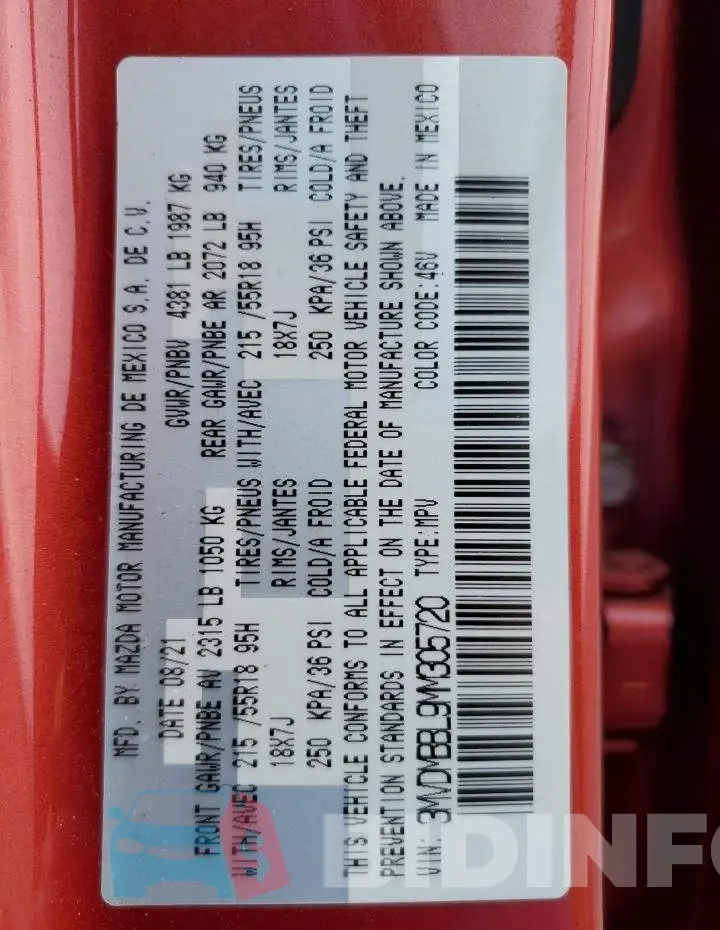 3MVDMBBL9MM305720 Photo# 14