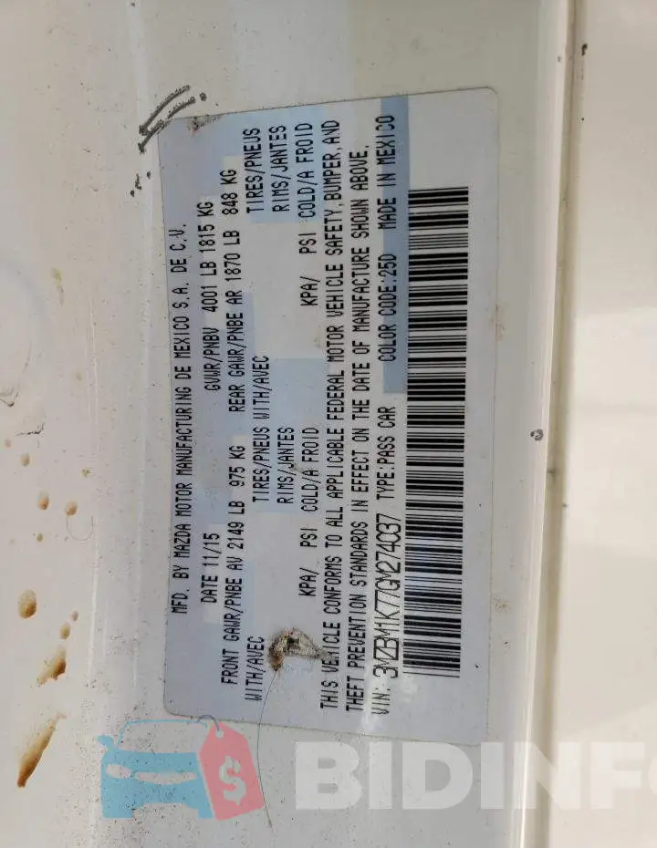 3MZBM1K77GM274037 Photo# 13