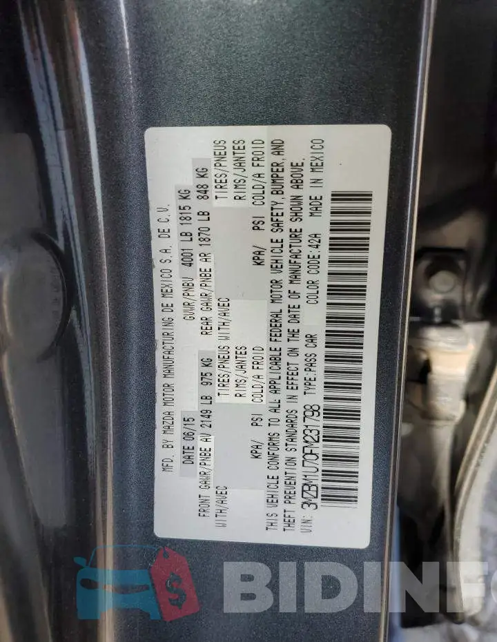 3MZBM1U70FM231798 Photo# 12