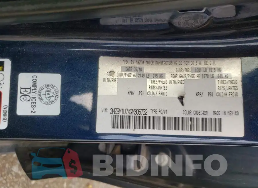 3MZBM1U7XGM305732 Photo# 13