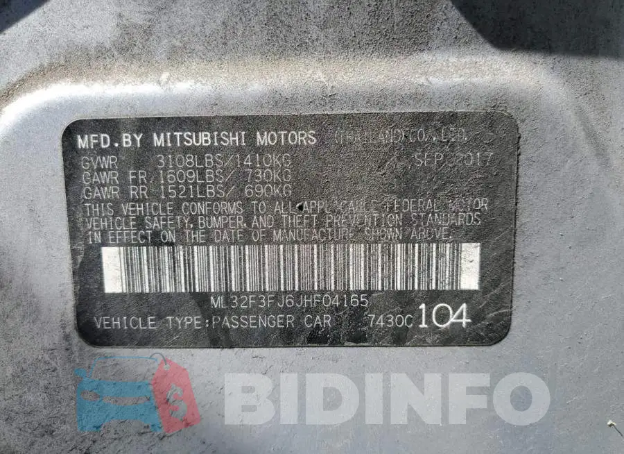 ML32F3FJ6JHF04165 Photo# 13
