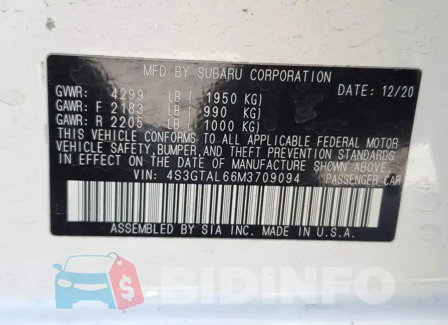 4S3GTAL66M3709094 Photo# 13