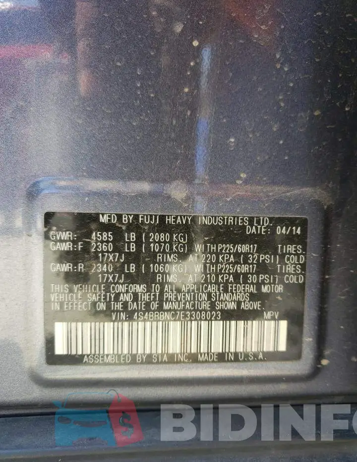 4S4BRBNC7E3308023 Photo# 13