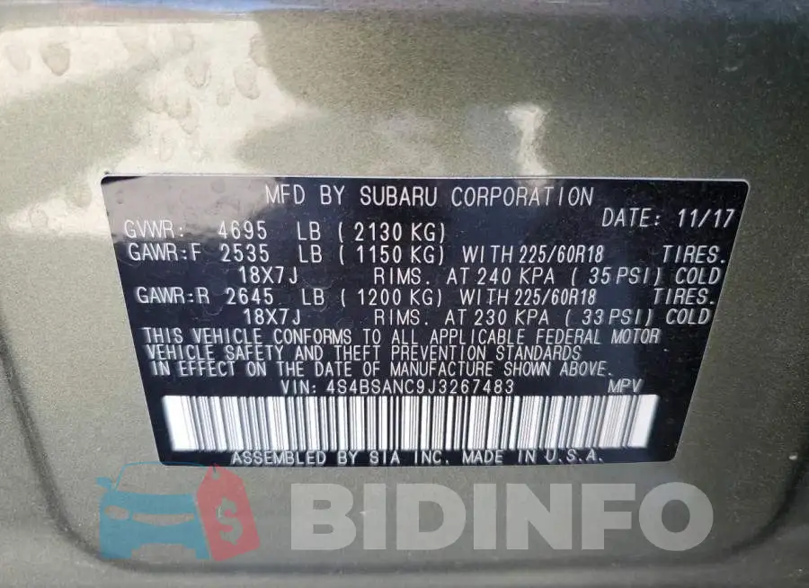 4S4BSANC9J3267483 Photo# 13