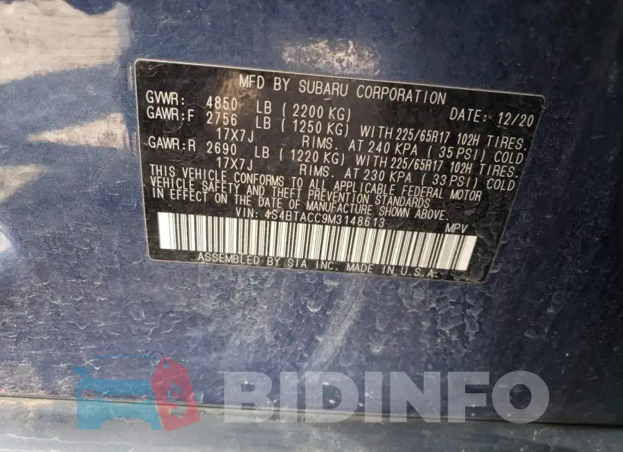4S4BTACC9M3148613 Photo# 13