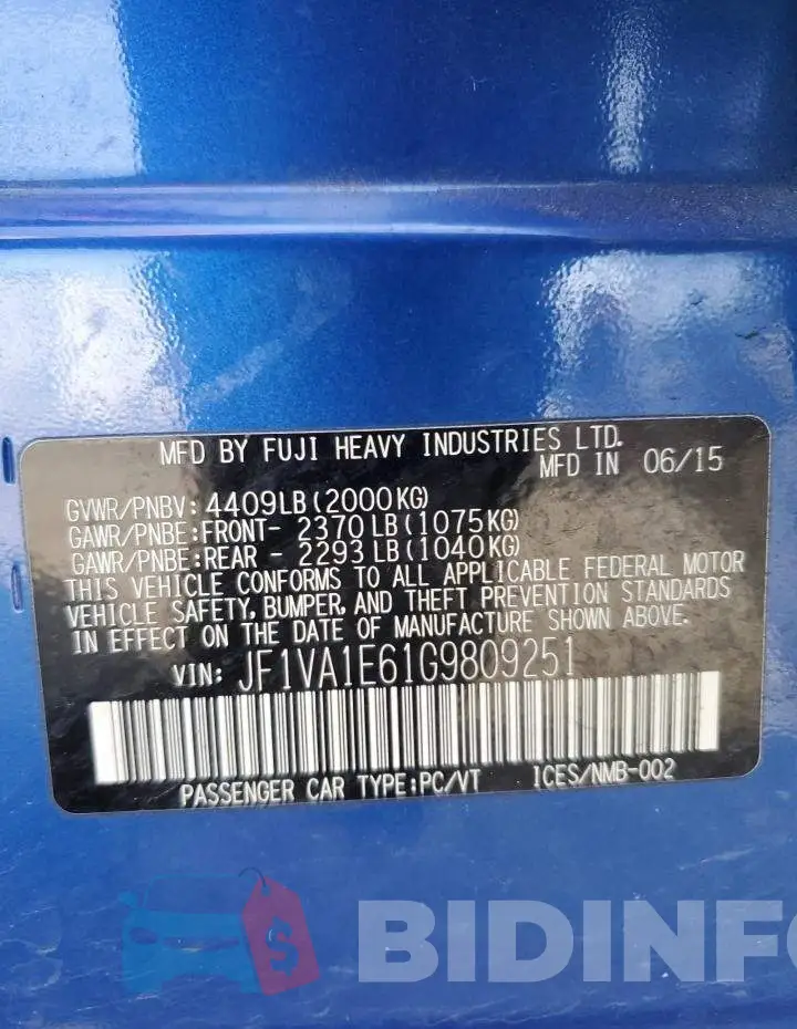 JF1VA1E61G9809251 Photo# 12