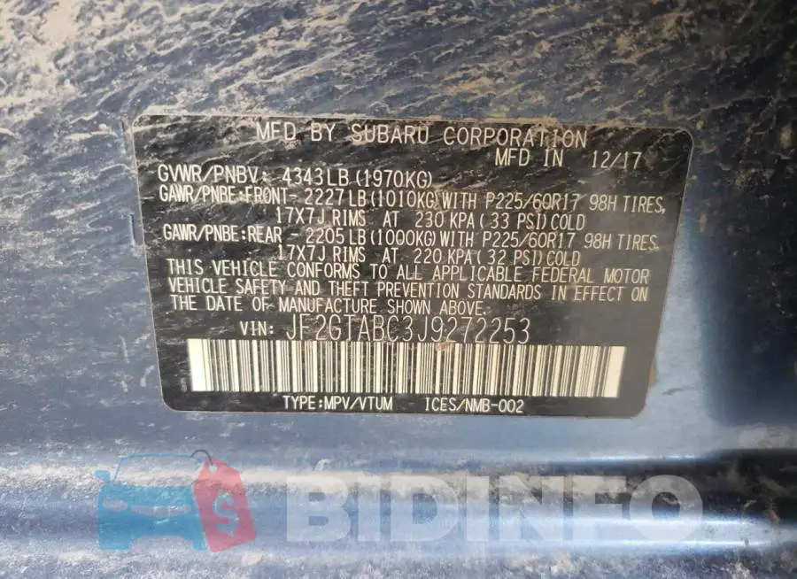 JF2GTABC3J9272253 Photo# 12
