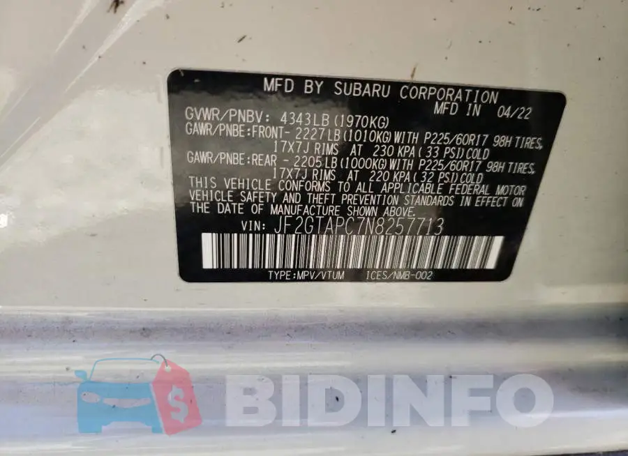 JF2GTAPC7N8257713 Photo# 12
