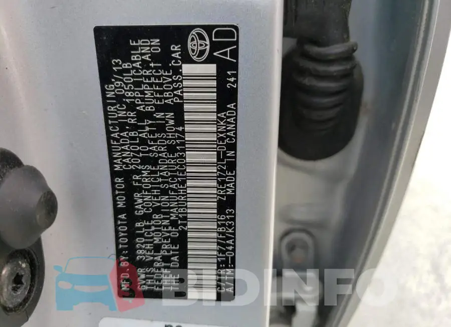 2T1BURHE1EC031174 Photo# 12