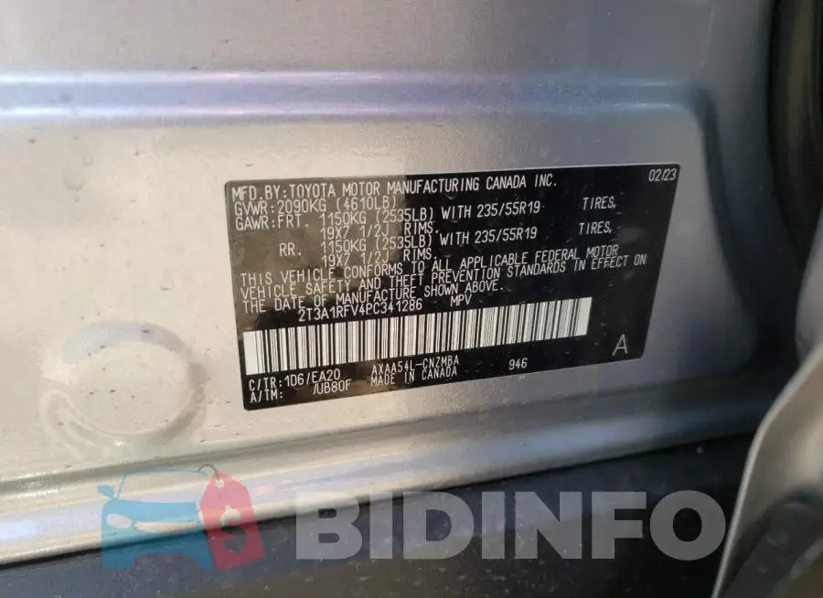 2T3A1RFV4PC341286 Photo# 12