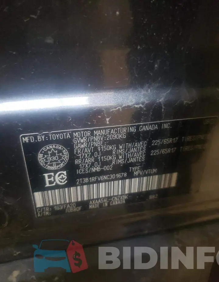 2T3B1RFV6NC301678 Photo# 14