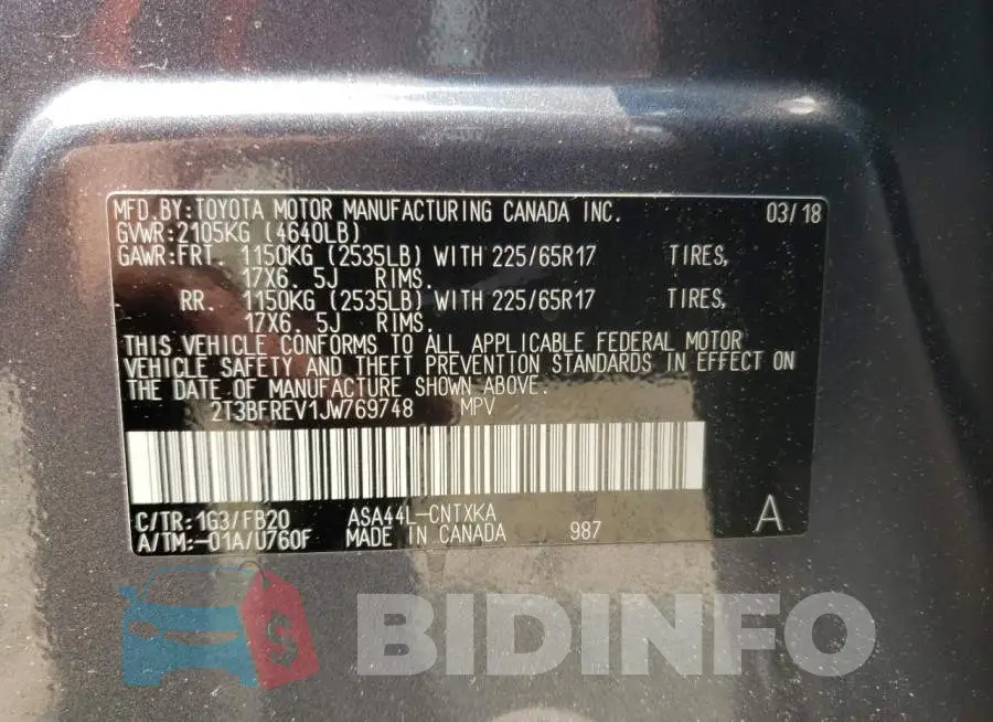 2T3BFREV1JW769748 Photo# 13