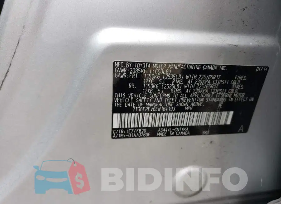 2T3BFREV6EW164193 Photo# 13