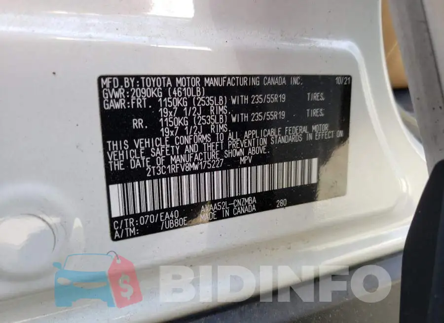 2T3C1RFV8MW175227 Photo# 12