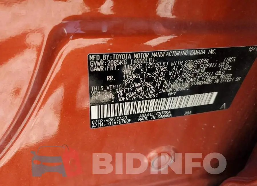 2T3DFREV6FW253661 Photo# 13