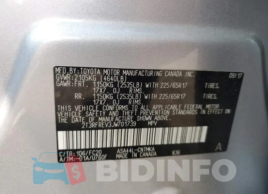 2T3RFREV3JW701739 Photo# 13