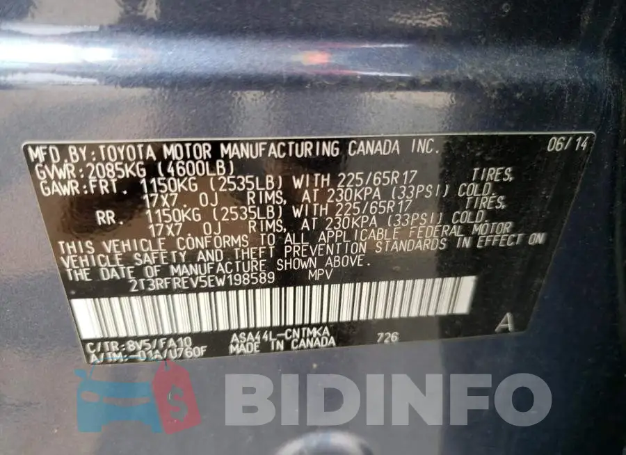 2T3RFREV5EW198589 Photo# 12