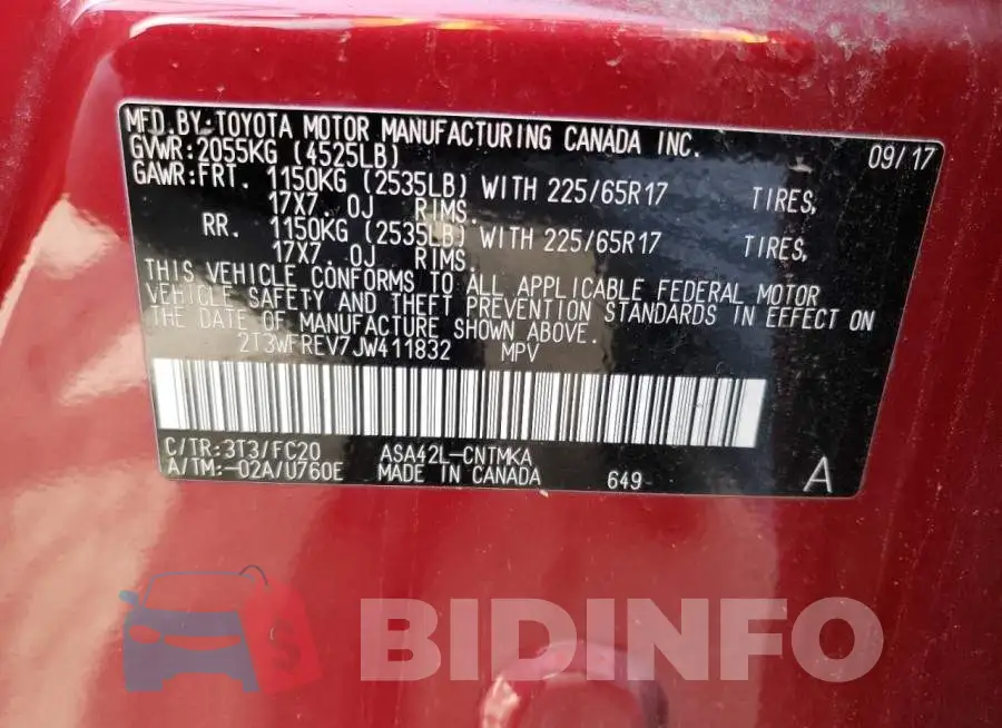 2T3WFREV7JW411832 Photo# 13