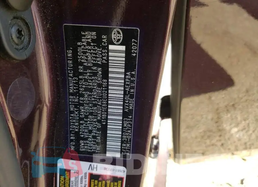 4T1BD1EB8EU021168 Photo# 12