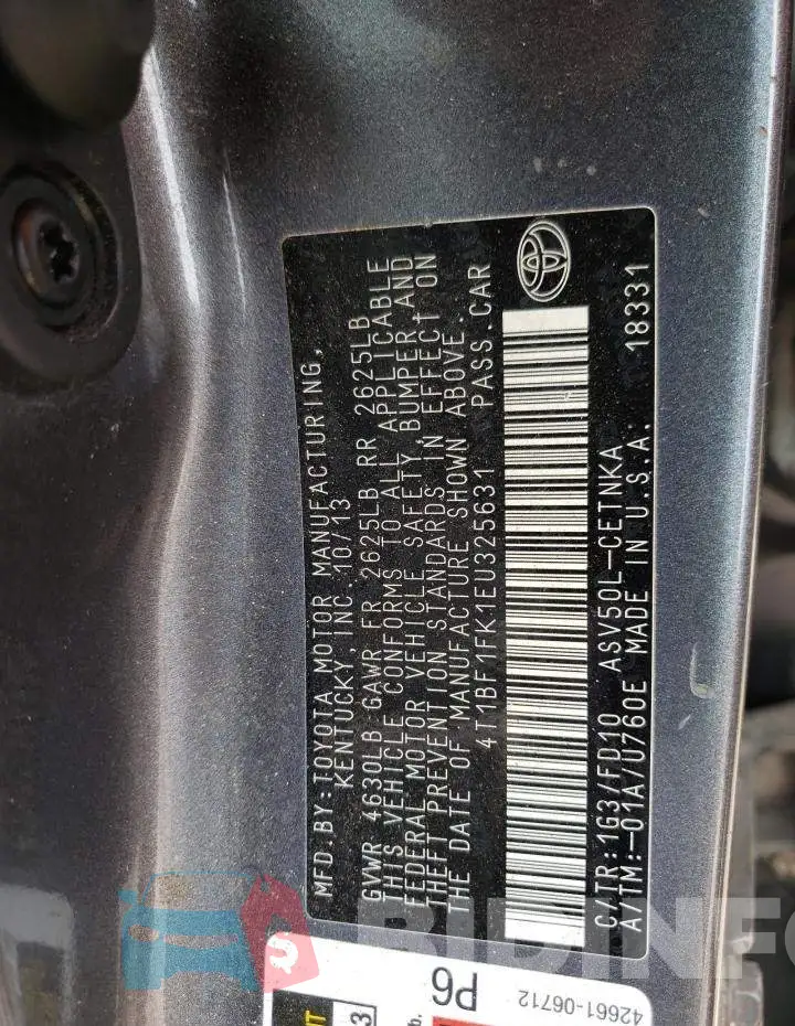 4T1BF1FK1EU325631 Photo# 13