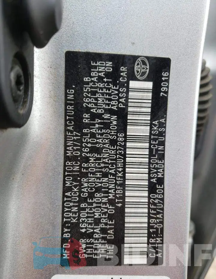 4T1BF1FK4HU737286 Photo# 12