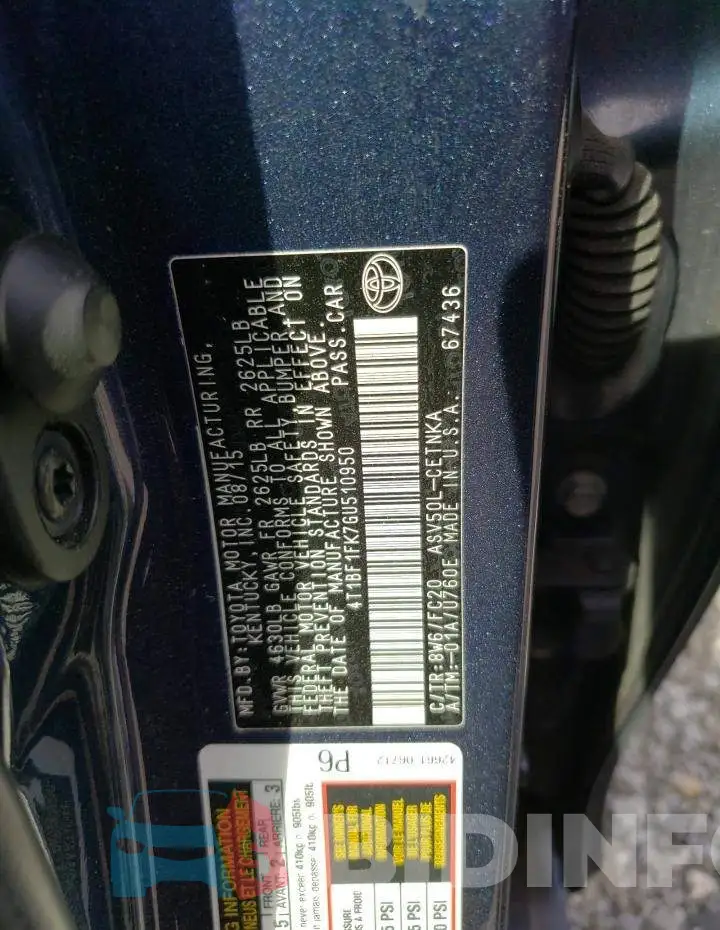 4T1BF1FK7GU510950 Photo# 12