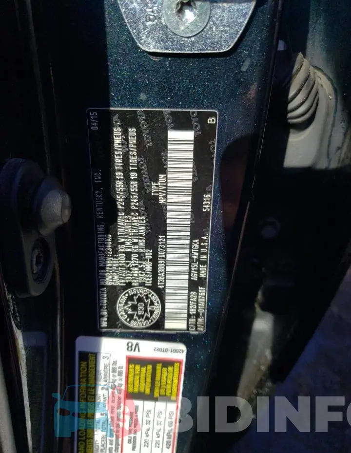 4T3BA3BB9FU073121 Photo# 13