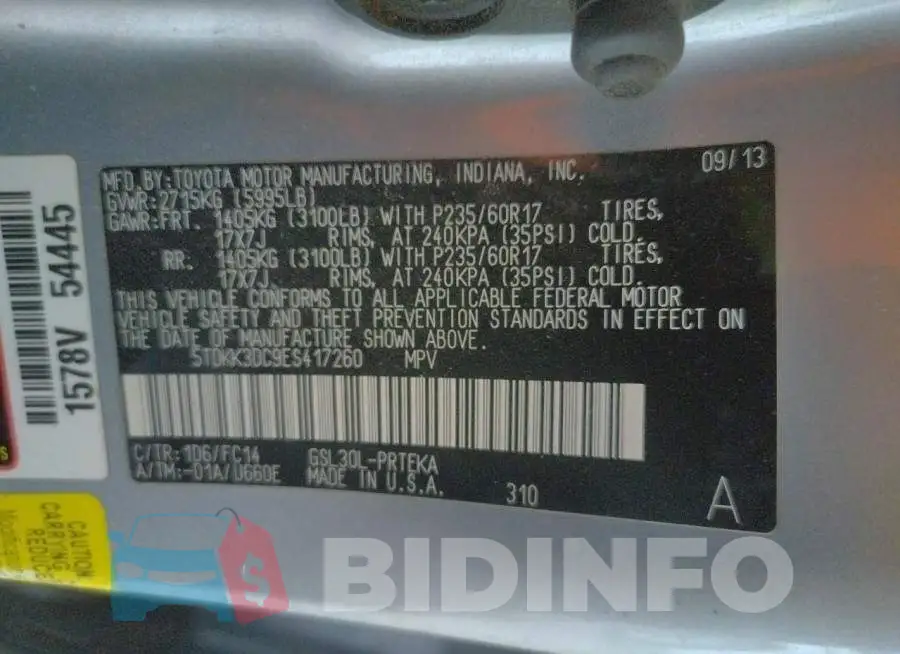 5TDKK3DC9ES417260 Photo# 13